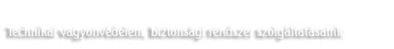 Technikai vagyonvédelem, biztonsági rendszer szolgáltatásaink:
